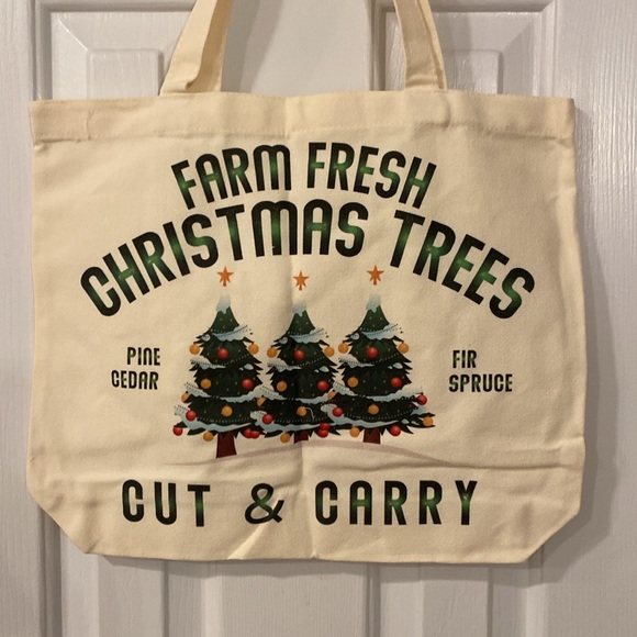 Christmas Trees Canvas Tote Bag - Picture 3 of 6